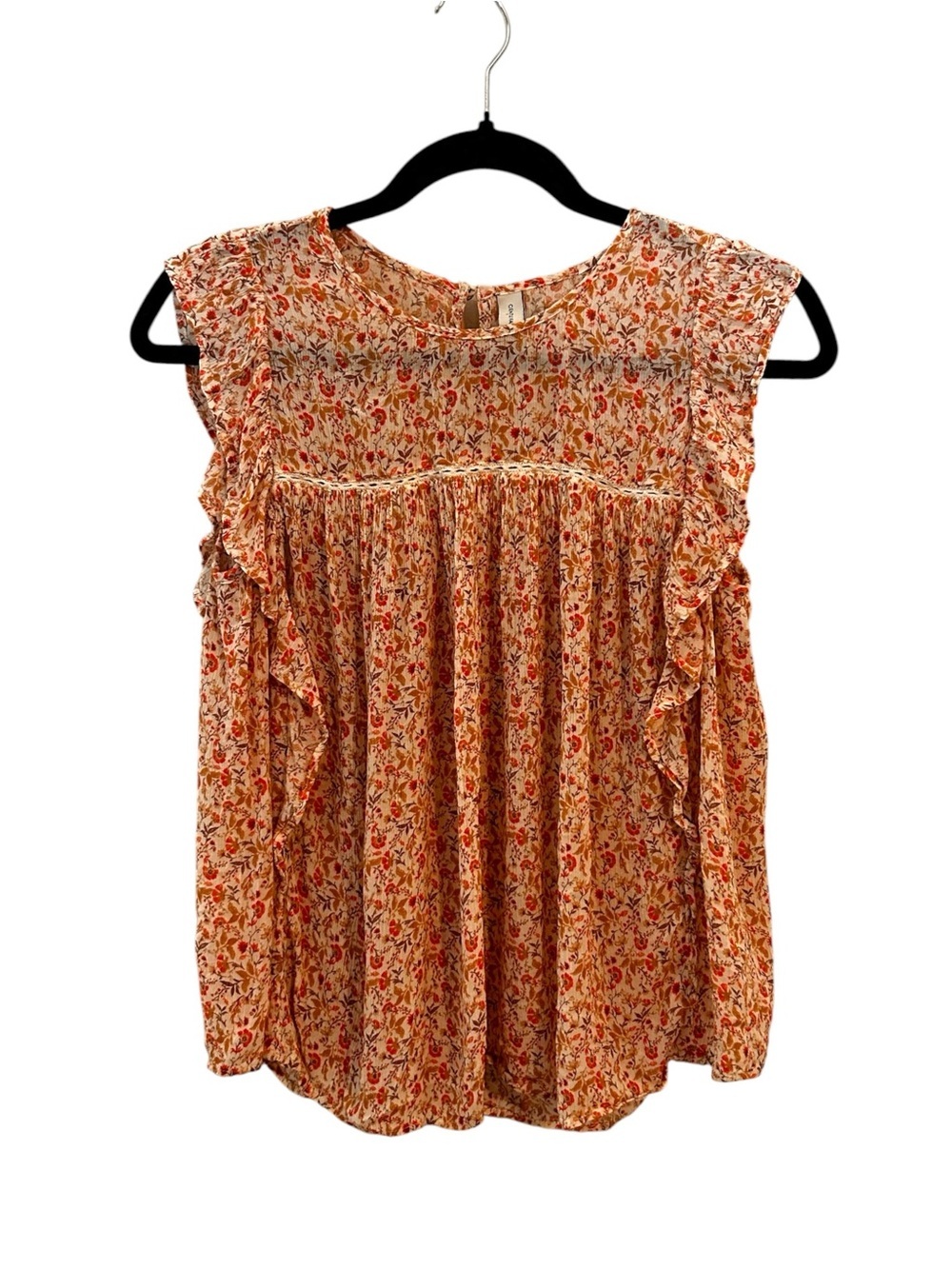 Gentle Fawn Women's Floral Flutter Sleeve Blouse- Medium